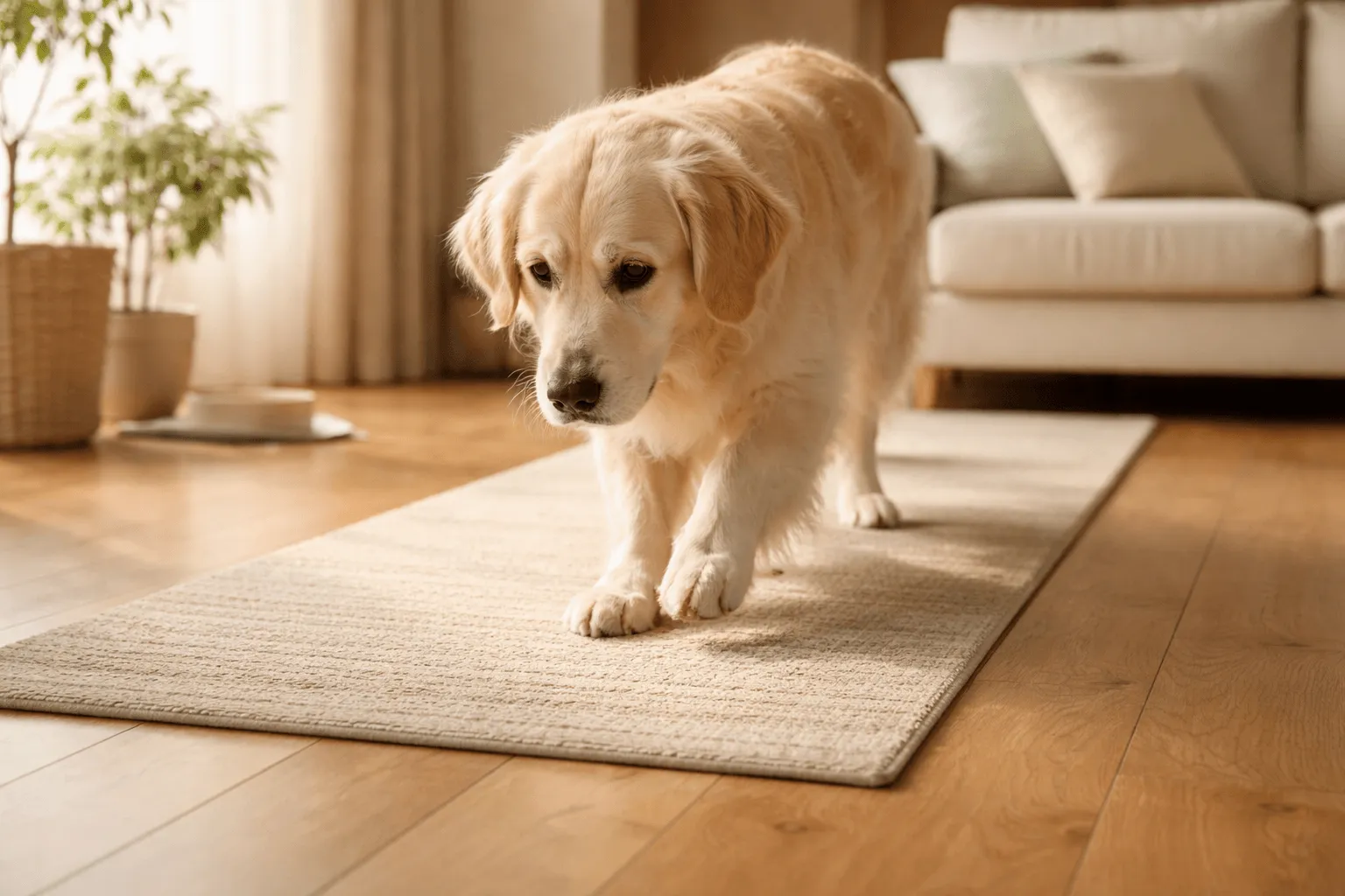 犬の滑りやすい床は危険？関節への影響と対策