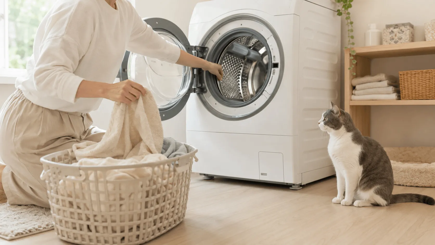 猫が洗濯機に入るのを防ぐには？事故を防ぐ置き方と運転前チェック