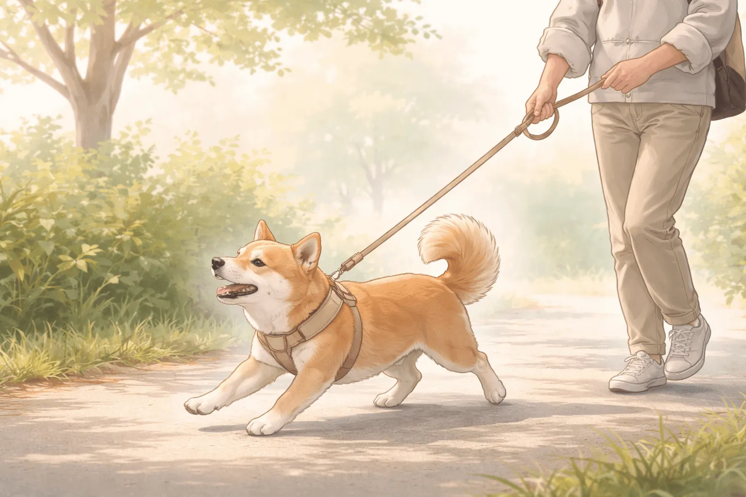 犬が散歩で引っ張るのはなぜ？原因とトレーニングの考え方、ハーネス選び