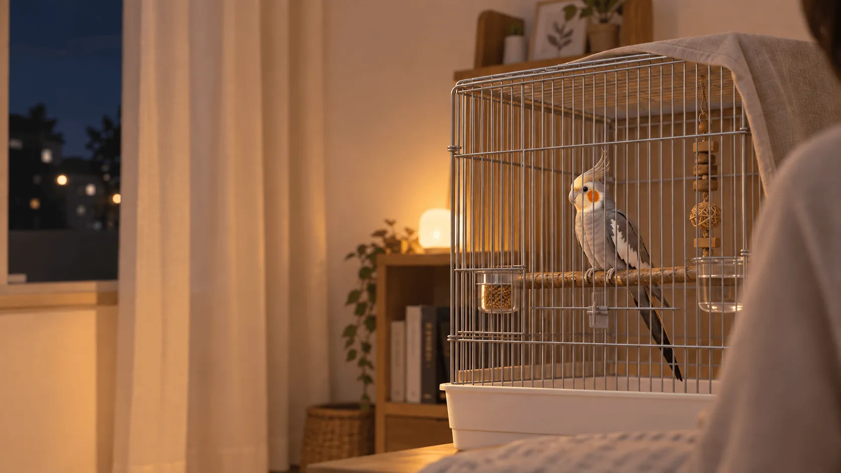 オカメインコが夜中に激しく羽ばたくとき｜オカメパニックの安全確保と受診判断