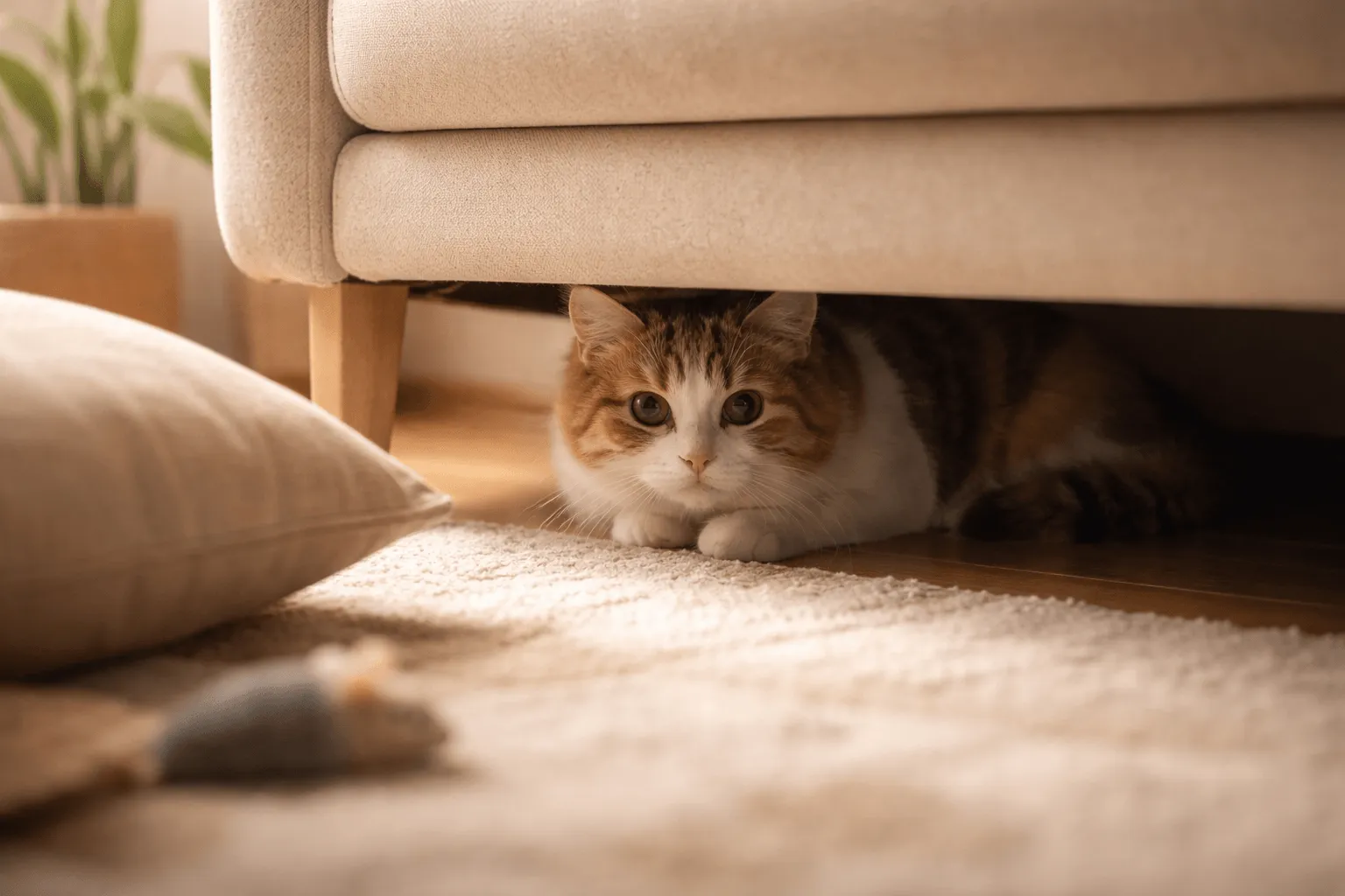 猫が隠れて出てこないとき｜ストレスと体調不良の見分け方