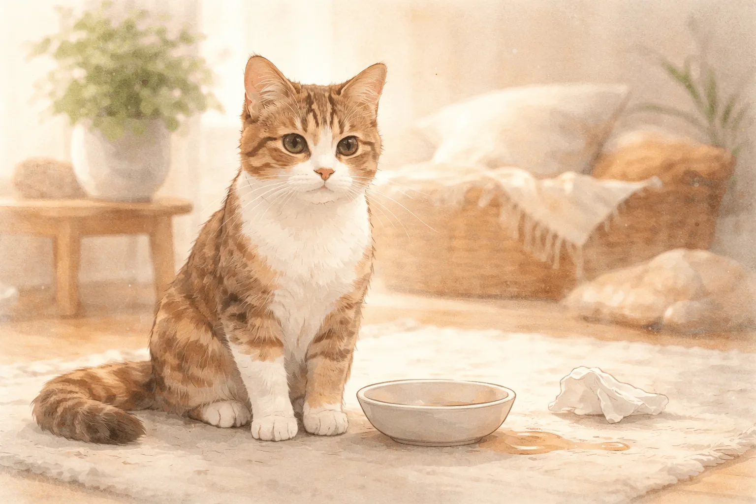 猫が吐くのは正常？危険？｜吐いたもの別の観察ポイントと受診目安