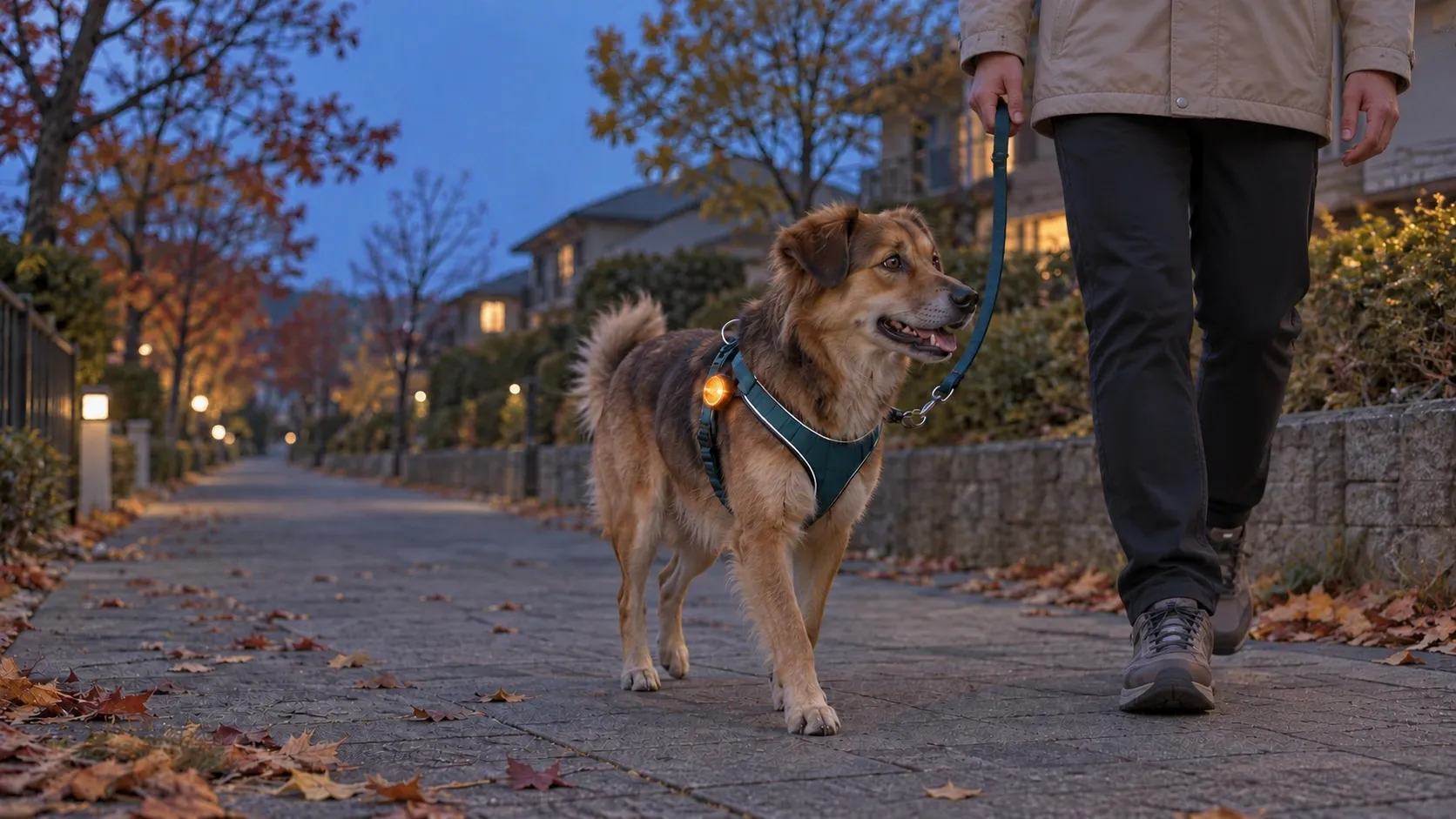 日が短くなる秋の犬の散歩｜反射材とライトの選び方・付ける位置
