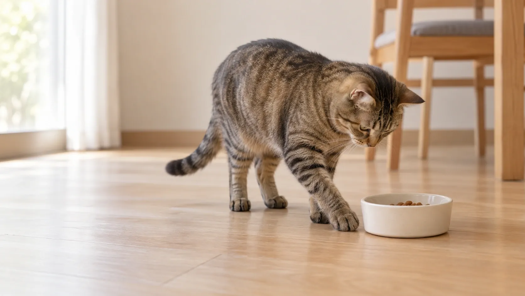 猫がごはんの後に床をかくのはなぜ？｜隠すしぐさと食器周りの見直し