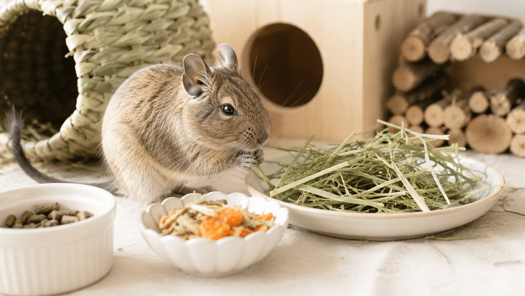 デグーの食事で気をつけたいこと｜糖分・牧草・おやつの考え方