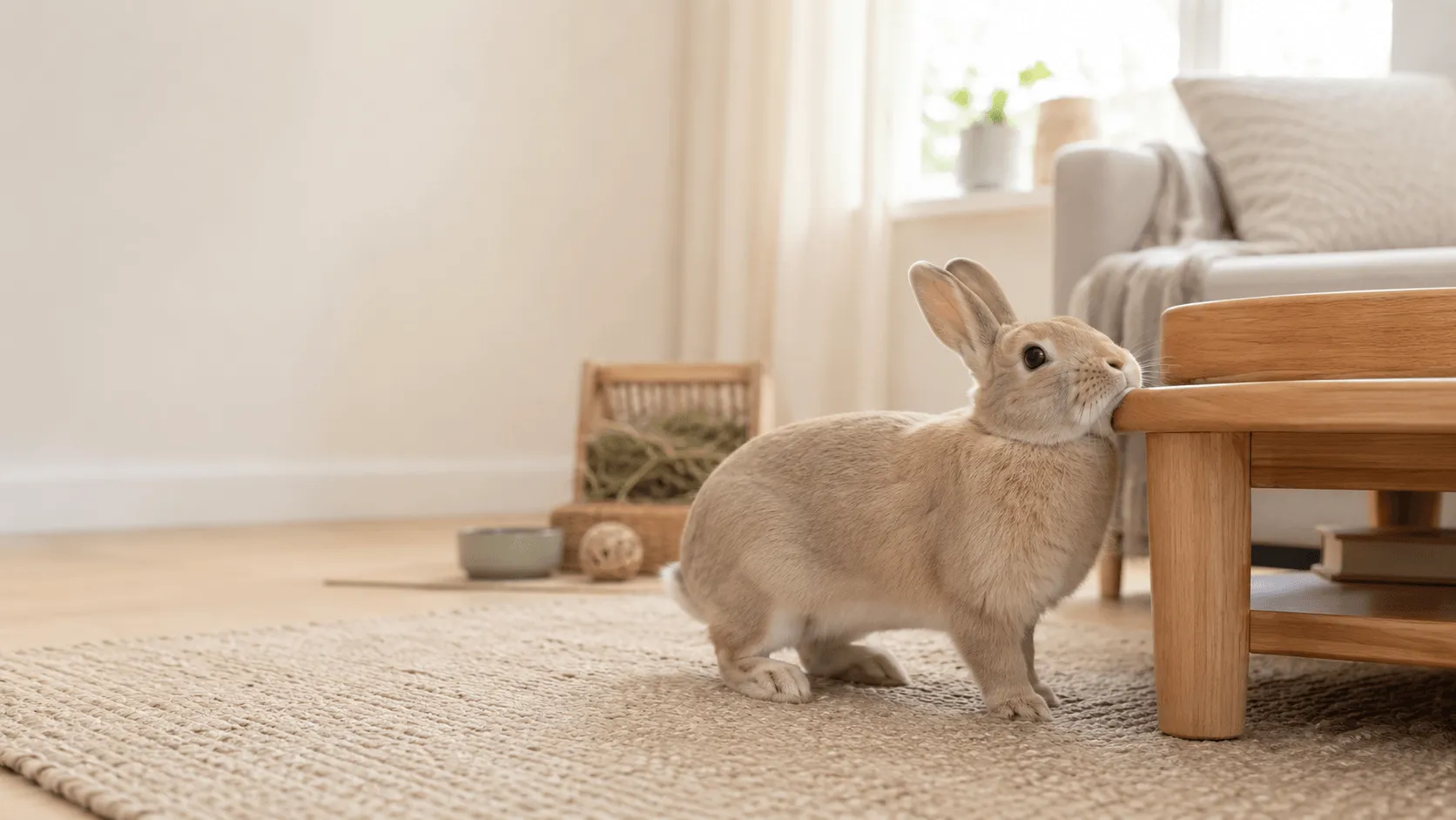 うさぎがあごを家具にこすりつけるのはなぜ？においづけと見守り方