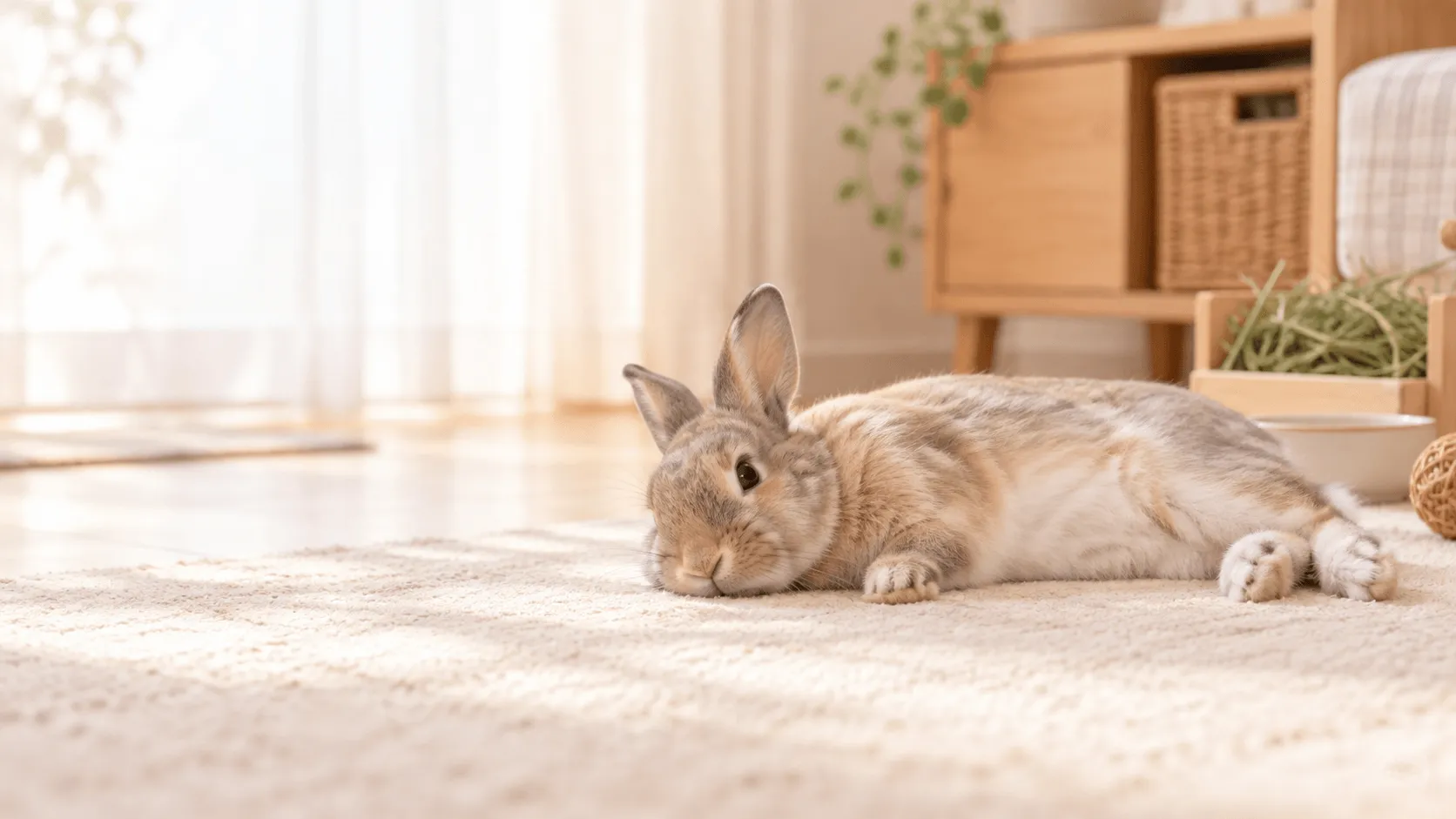 うさぎが突然ごろんと横になるのはなぜ？｜リラックスした寝姿と異変の見分け方