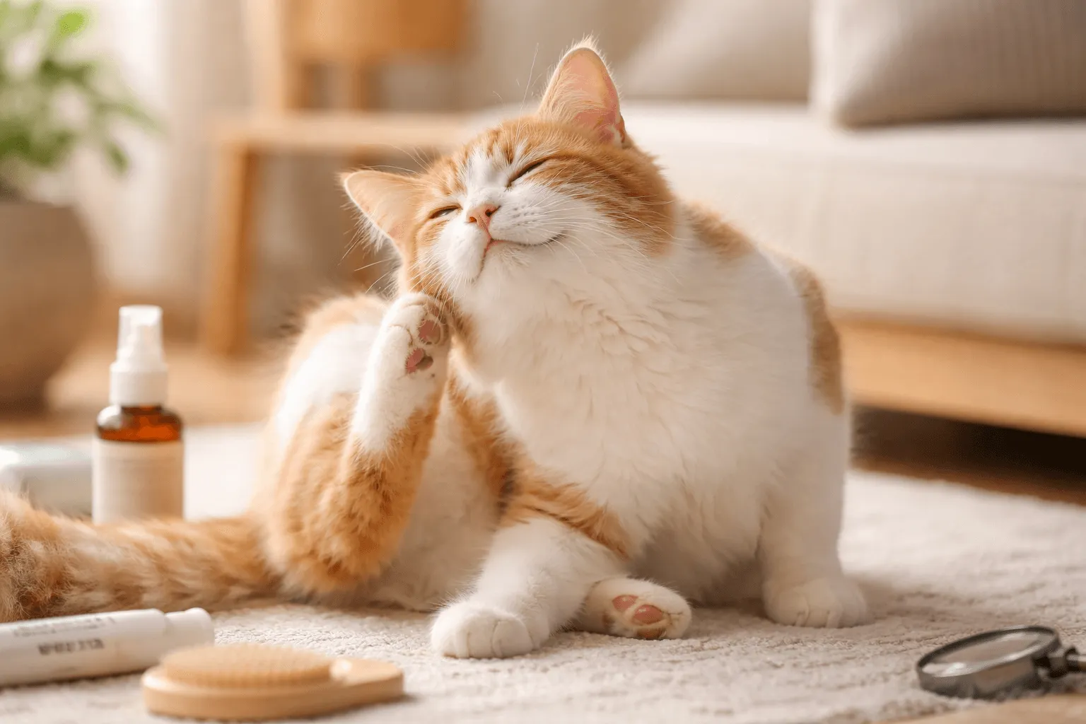 猫が体をかゆがる｜ノミ以外の原因も含めた見立て