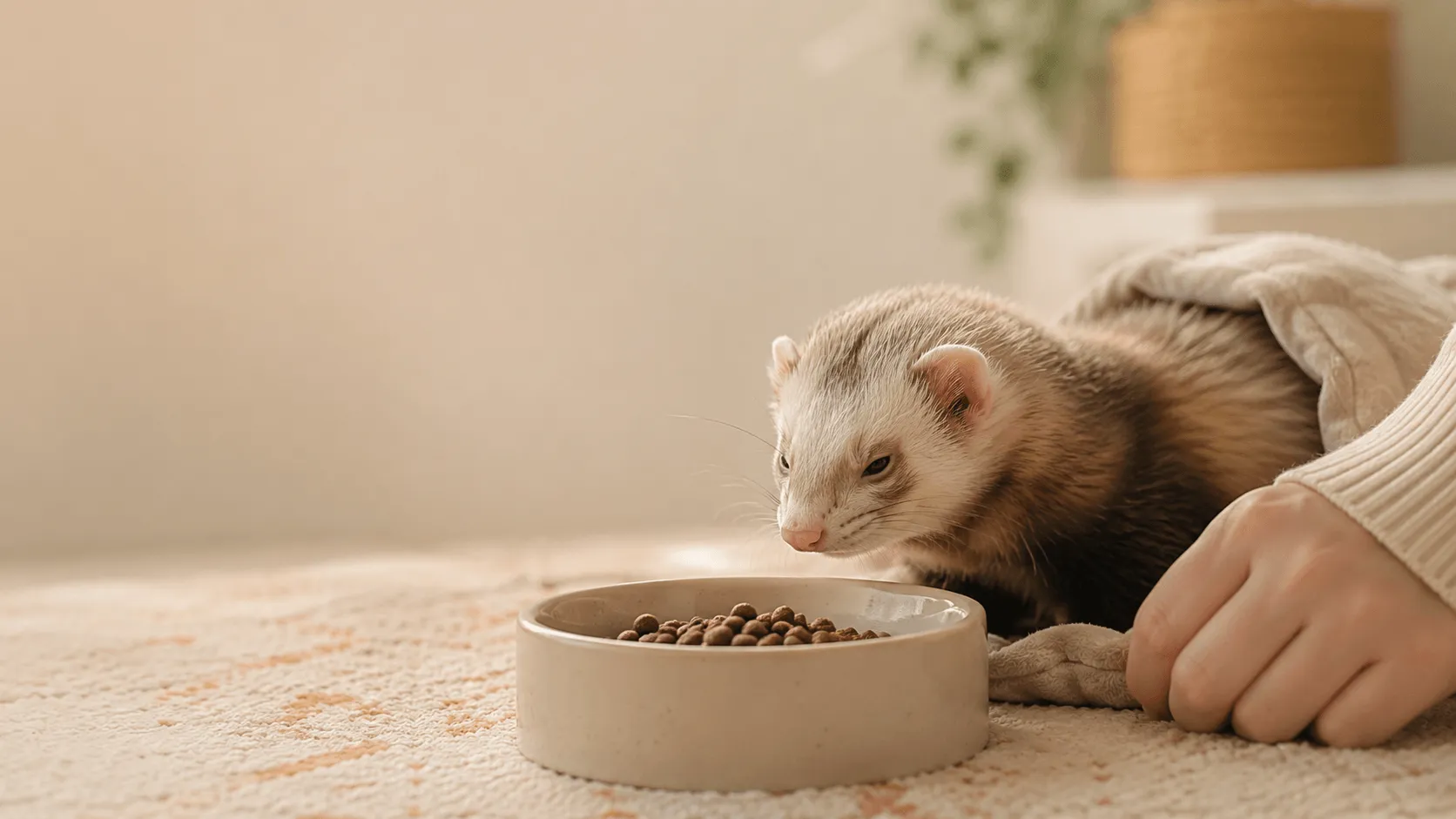 フェレットがごはんを食べないとき｜眠さ・好み・体調不良の見分け方
