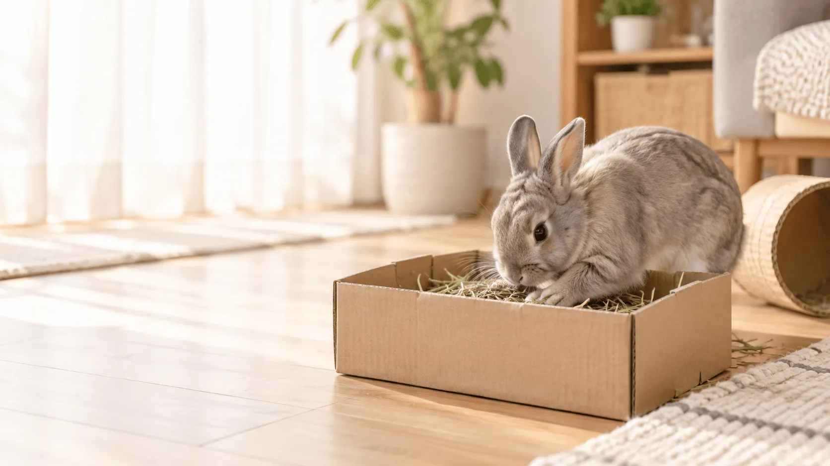 うさぎがカーペットや床を掘るとき｜穴掘り欲求と誤食対策