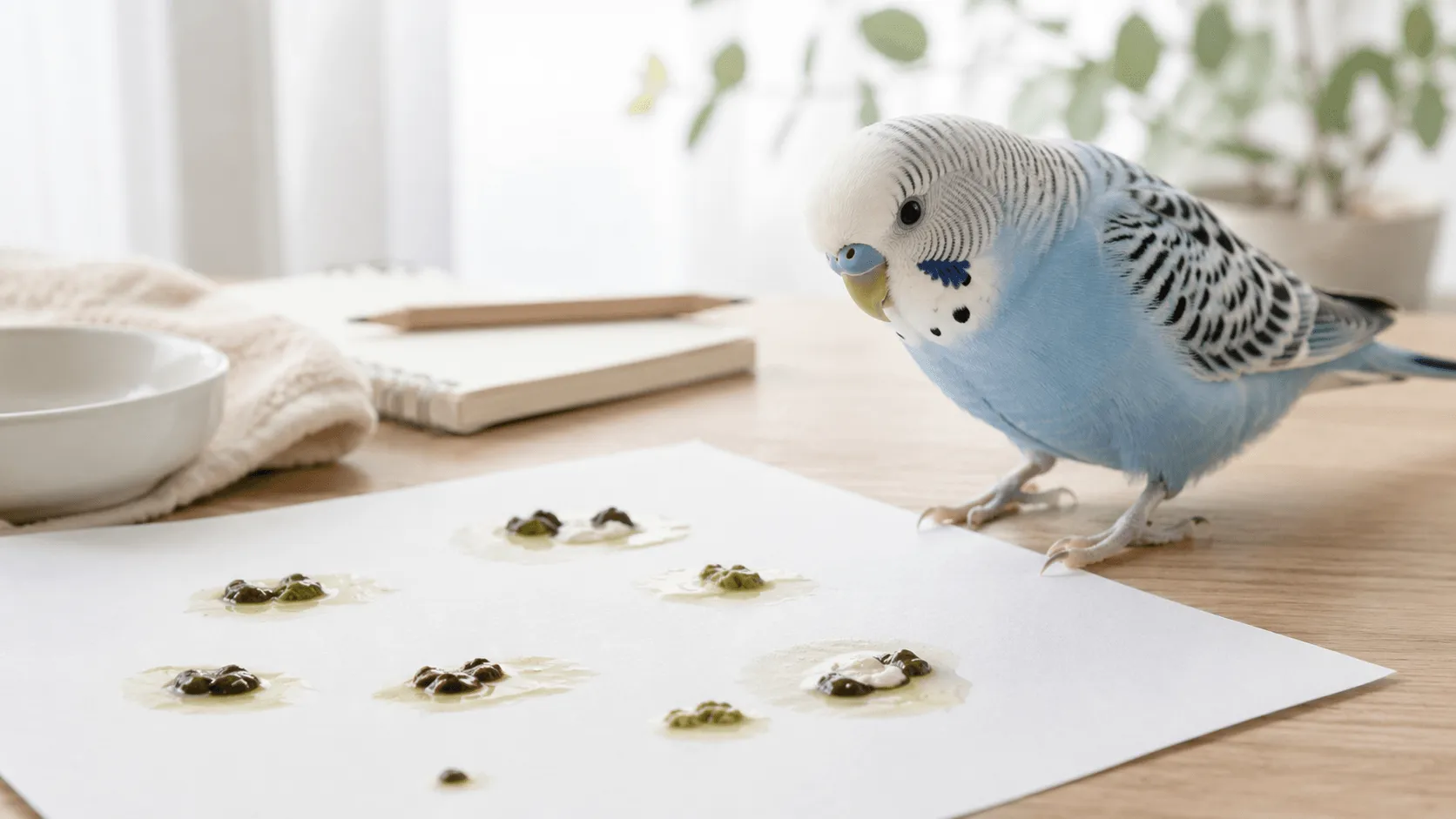 インコのフンの色や形が違うとき｜食事・水分・受診目安