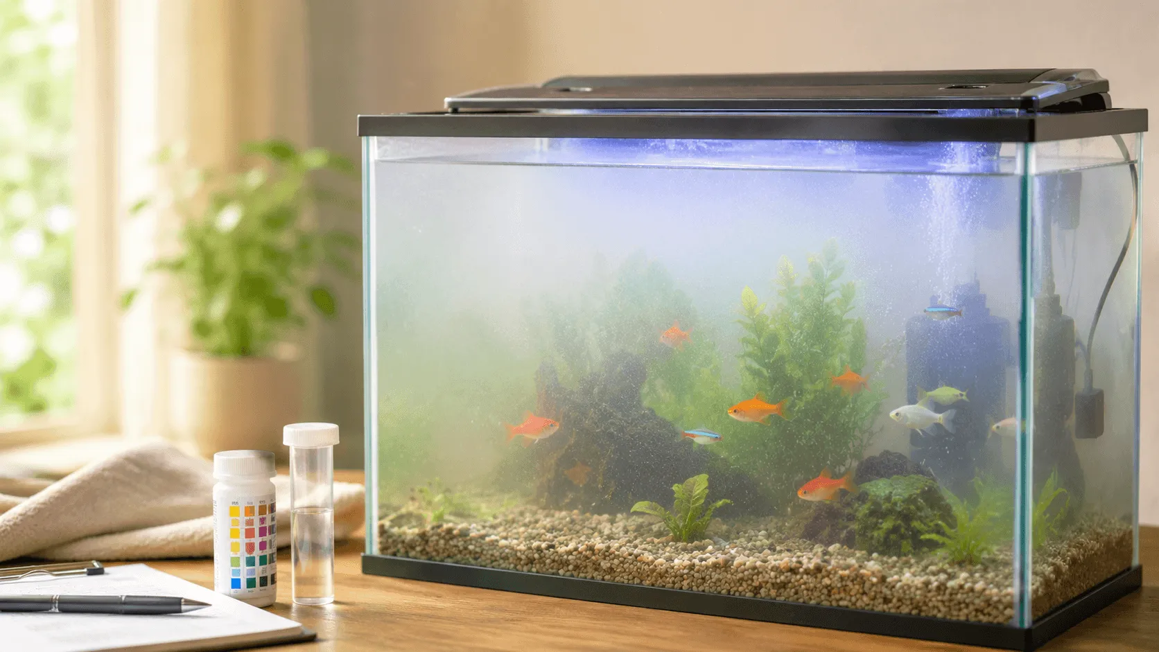 熱帯魚の水槽が濁る理由｜立ち上げ初期・餌・ろ過の見直し方