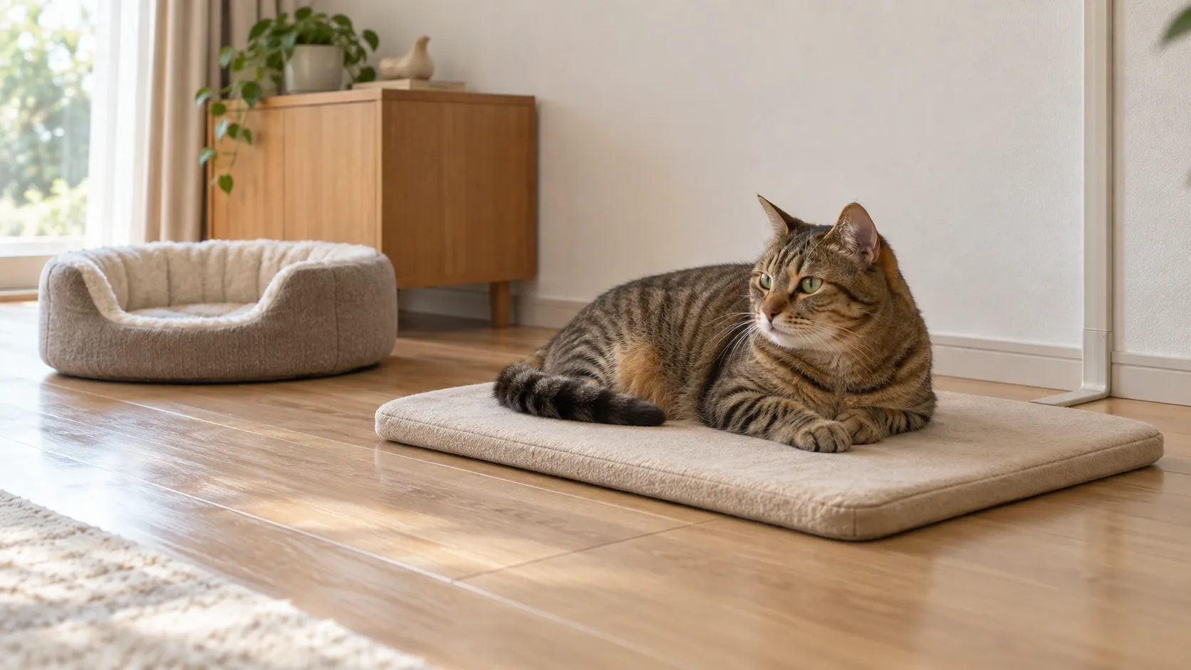 猫用ホットカーペットはいつから使う？秋の設置・温度確認・留守中の備え