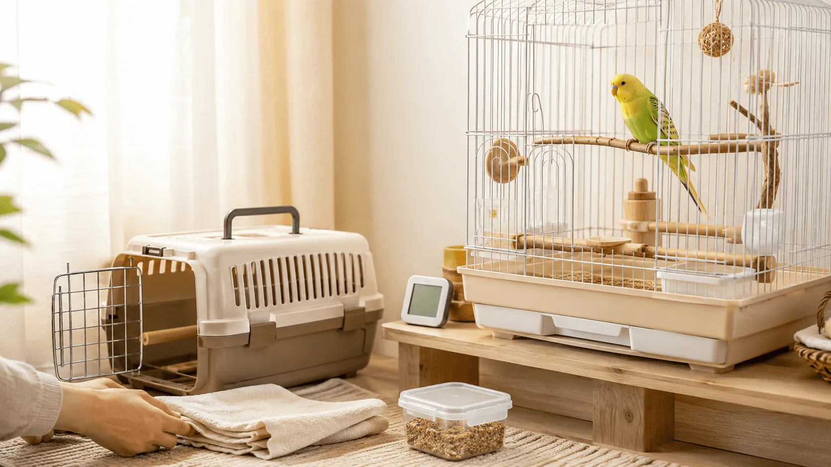 インコの防災準備｜ケージ移動・保温・避難時の注意点