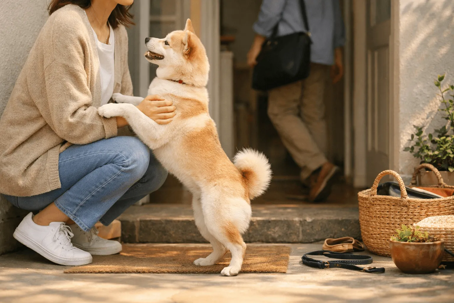 犬が人に飛びつく｜理由と落ち着かせ方
