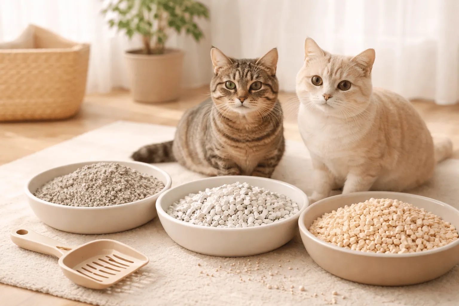猫砂の種類を比較｜鉱物・紙・おからの違いと選ぶ基準