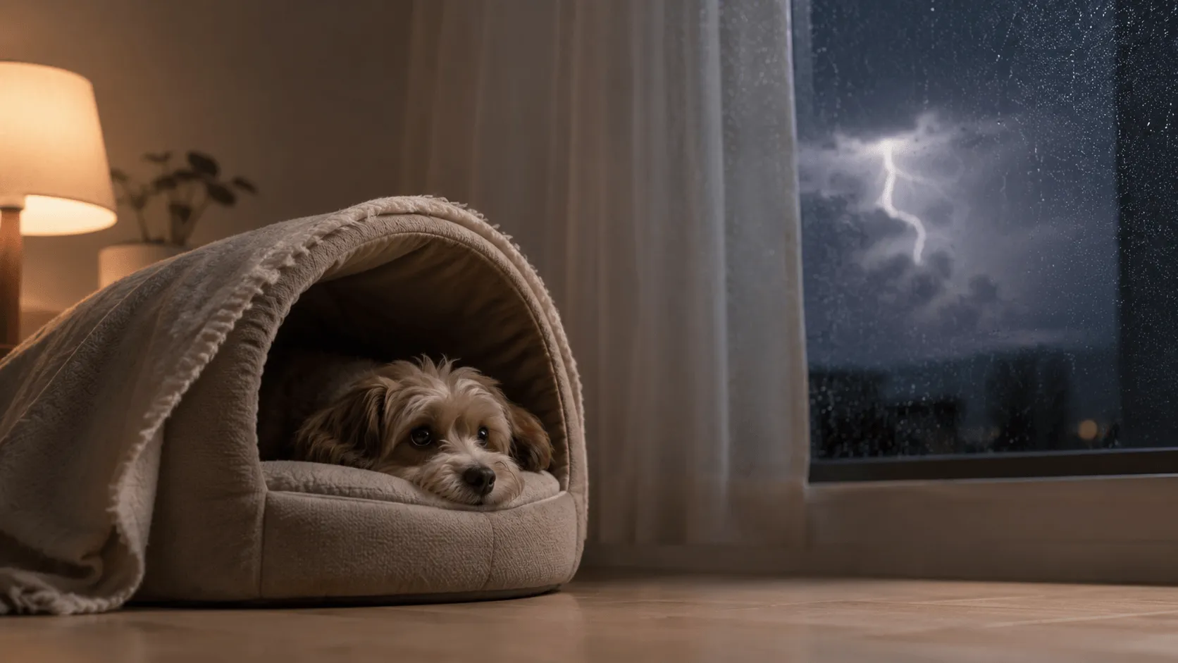 犬が雷を怖がるとき｜震え・隠れる・吠える行動への向き合い方