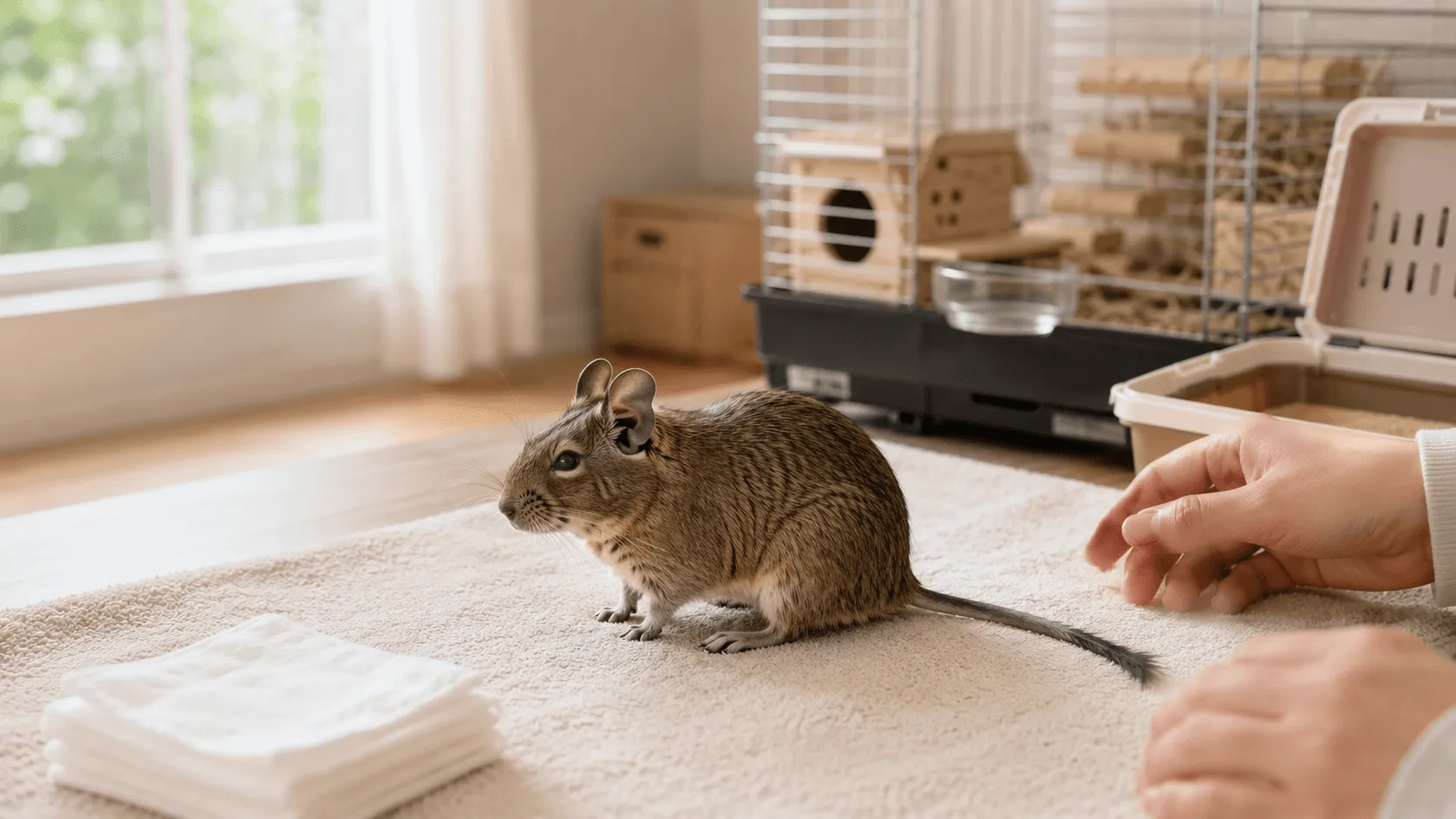 デグーのしっぽの皮がむけたとき｜つかまない理由と受診までの対応