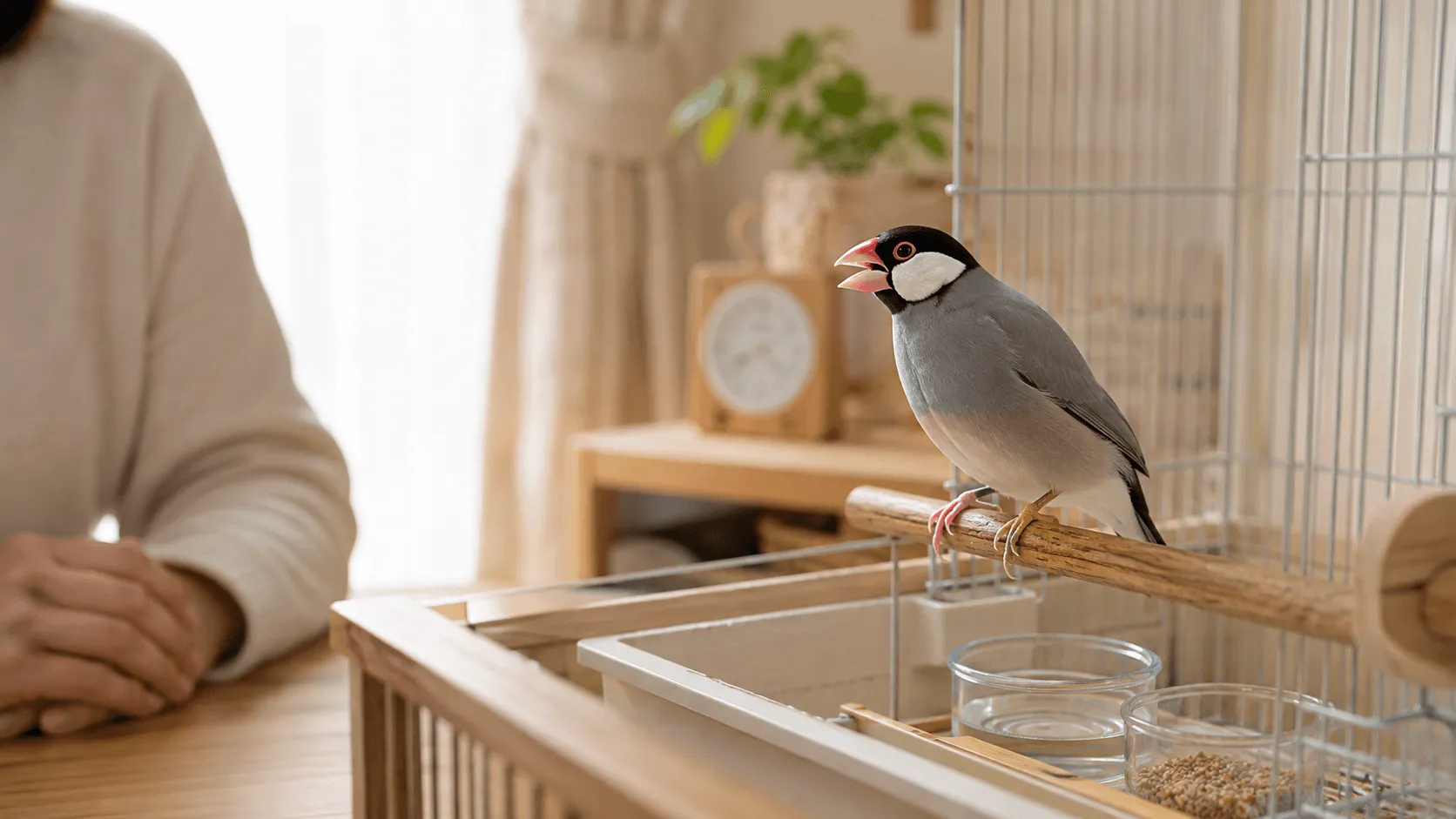文鳥がくちばしを開けて呼吸しているとき｜暑さ・緊張・体調不良の見分け方