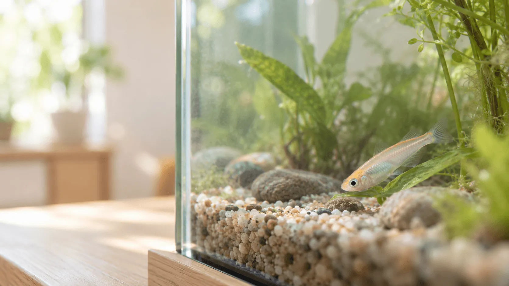 メダカが底や水草に体をこすりつけるとき｜水質確認と受診の目安