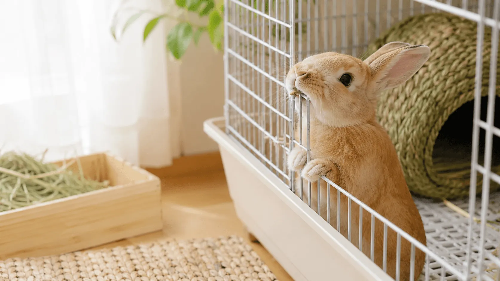 うさぎがケージをかじる理由｜退屈・要求・歯の問題の見分け方